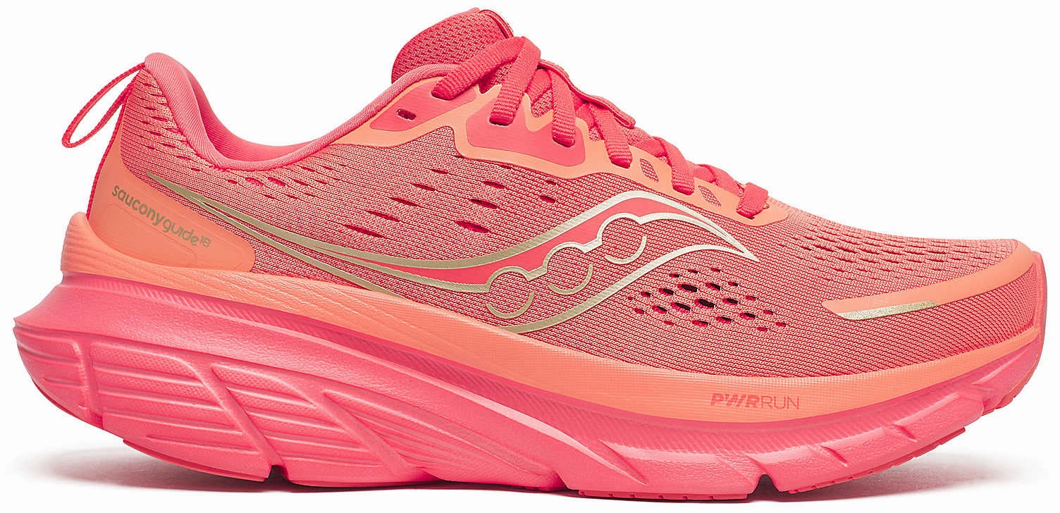 Saucony Guide 18 Womens Running Shoes - Pink Anatomical Shape Design