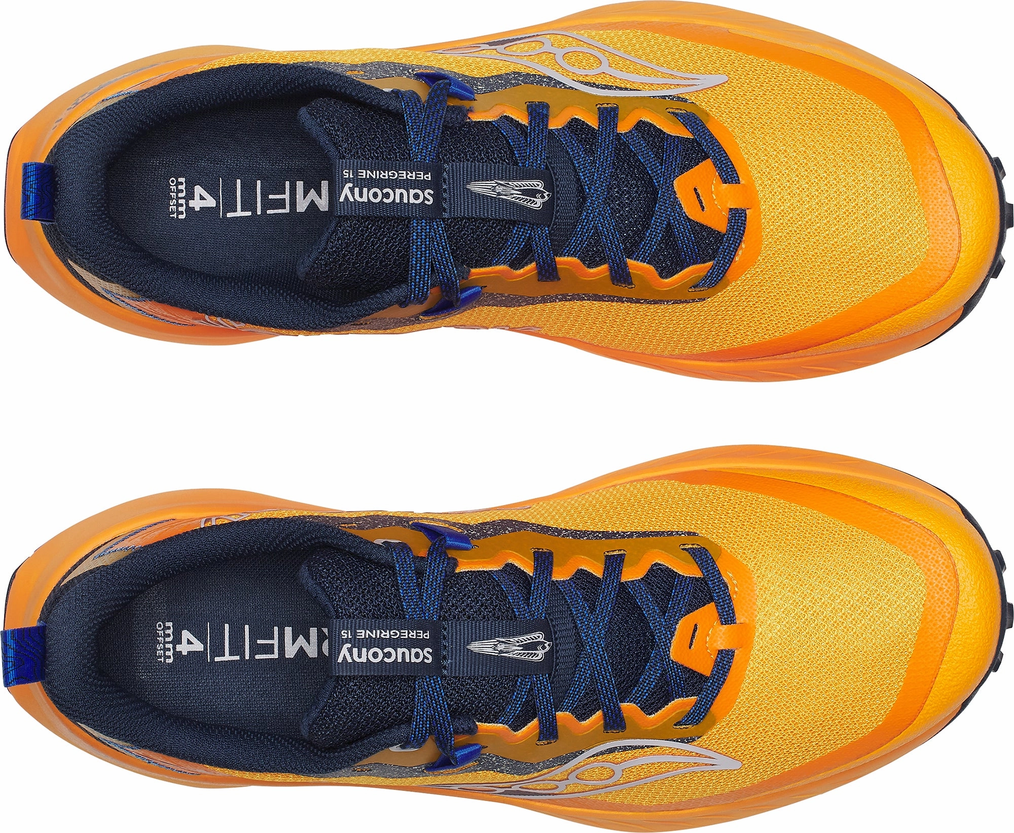 Saucony Peregrine 15 Mens Trail Running Shoes - Orange Breathable Insole Cover Impact Absorption Layer