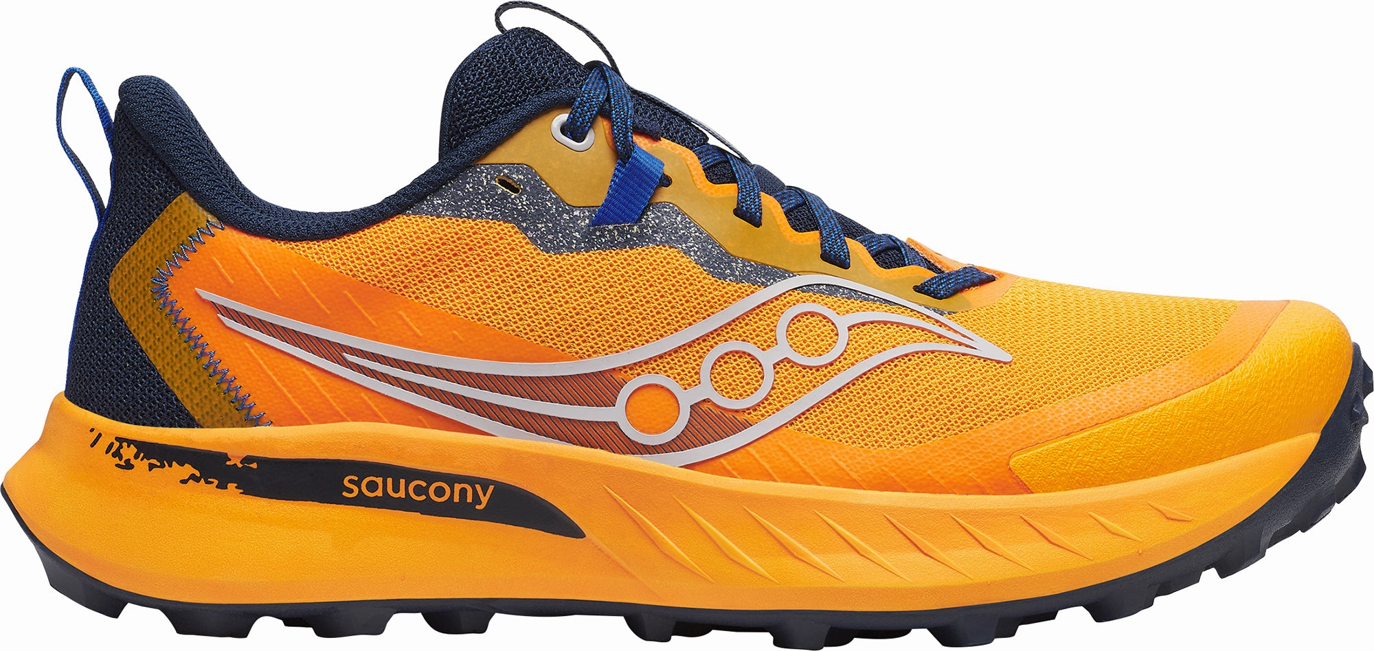 running for adventure Orthotic Support Design Saucony Peregrine 15 Mens Trail Running Shoes - Orange