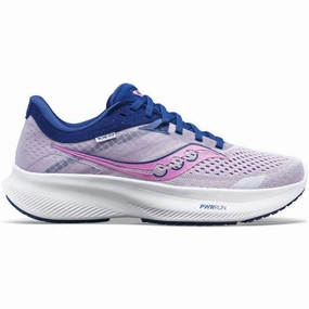 lightweight breathable shoes Odor Resistant Treatment Saucony Ride 16 Womens Running Shoes - Purple