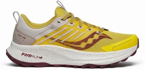Saucony Ride TR2 Womens Trail Running Shoes - Yellow Responsive Heel Cup Vertical Flexure Grooves