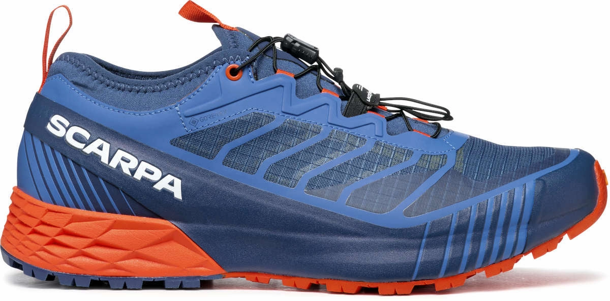 Bouncy Long Distance Cushioning Scarpa Ribelle Run GORE-TEX Mens Trail Running Shoes - Blue