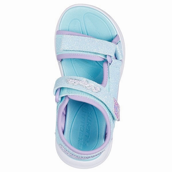 Skechers Sola Glow Sandal Light Blue Lavender Non Toxic Materials