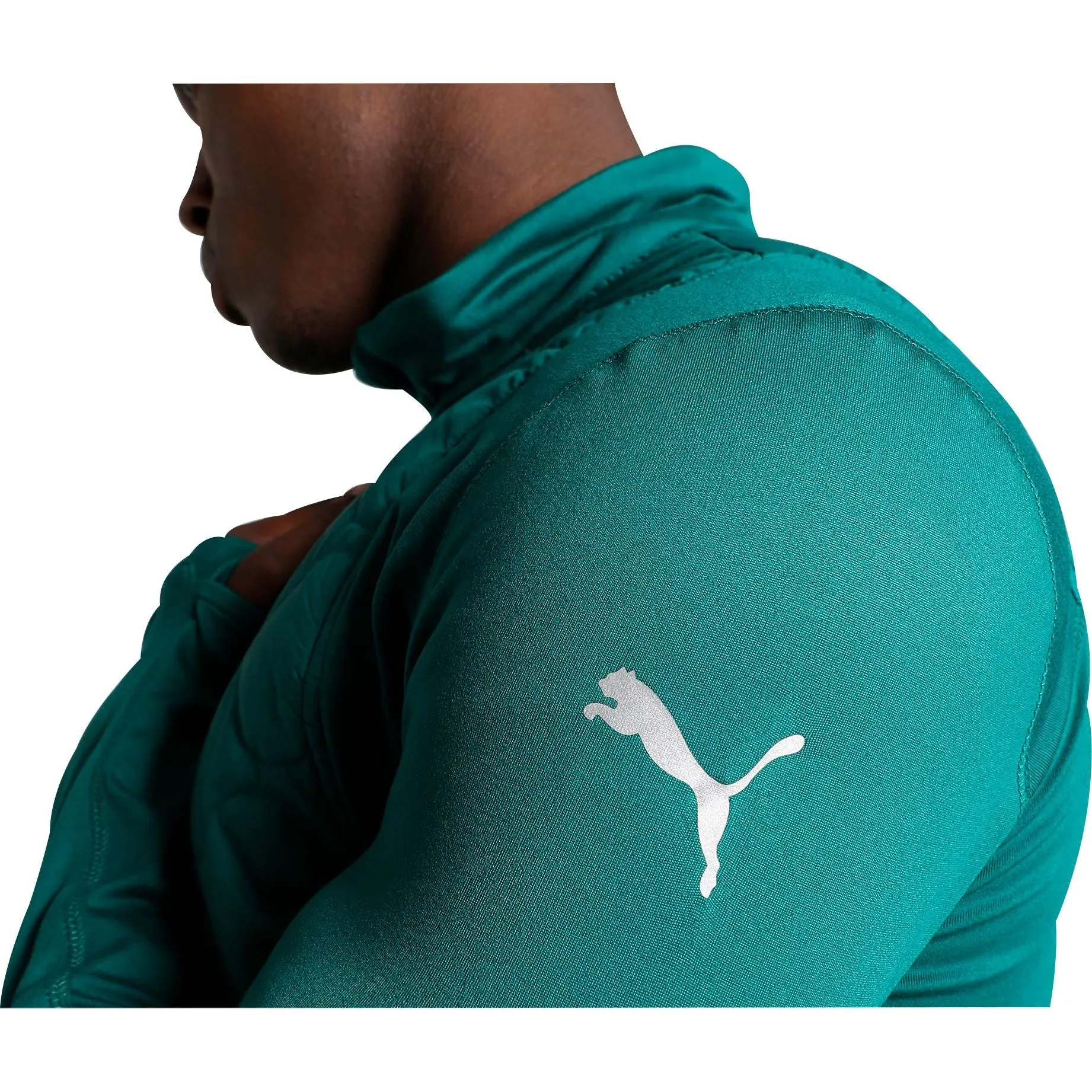 Puma Cloudspun WRMBL Mens Running Jacket - Green Template