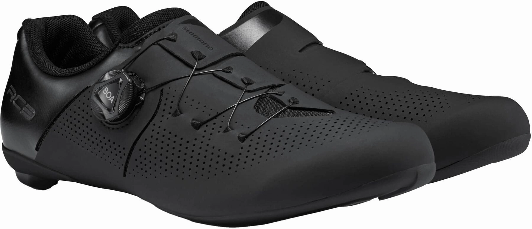 Airflow Enhanced Tongue Ergonomic Last Design Shimano RC302 Mens Road Cycling Shoes - Black