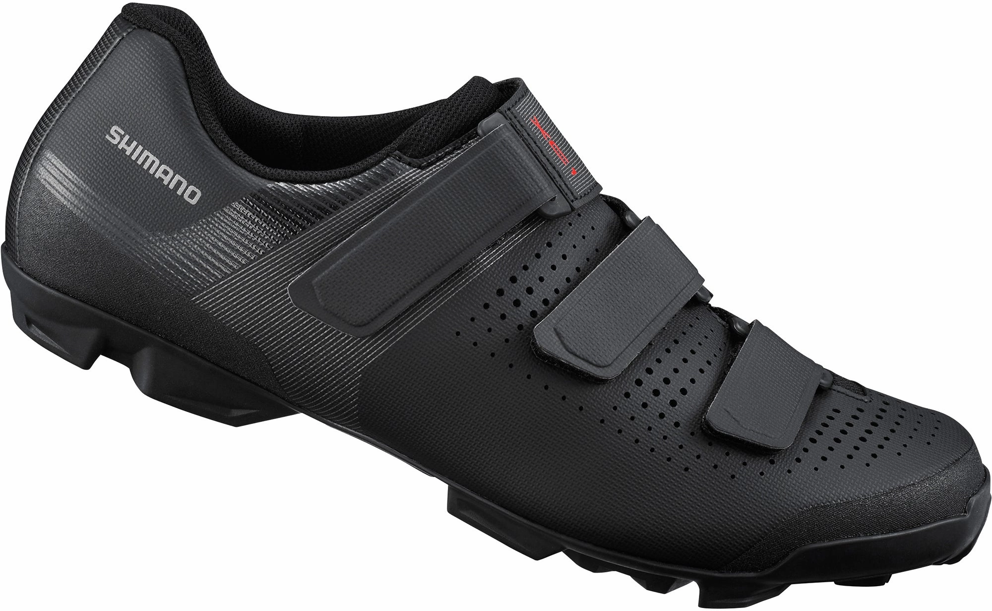 Shimano XC100 Mens MTB Cycling Shoes - Black Back friendly Lace Design