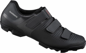 Shimano XC100 Mens MTB Cycling Shoes - Black Back friendly Lace Design