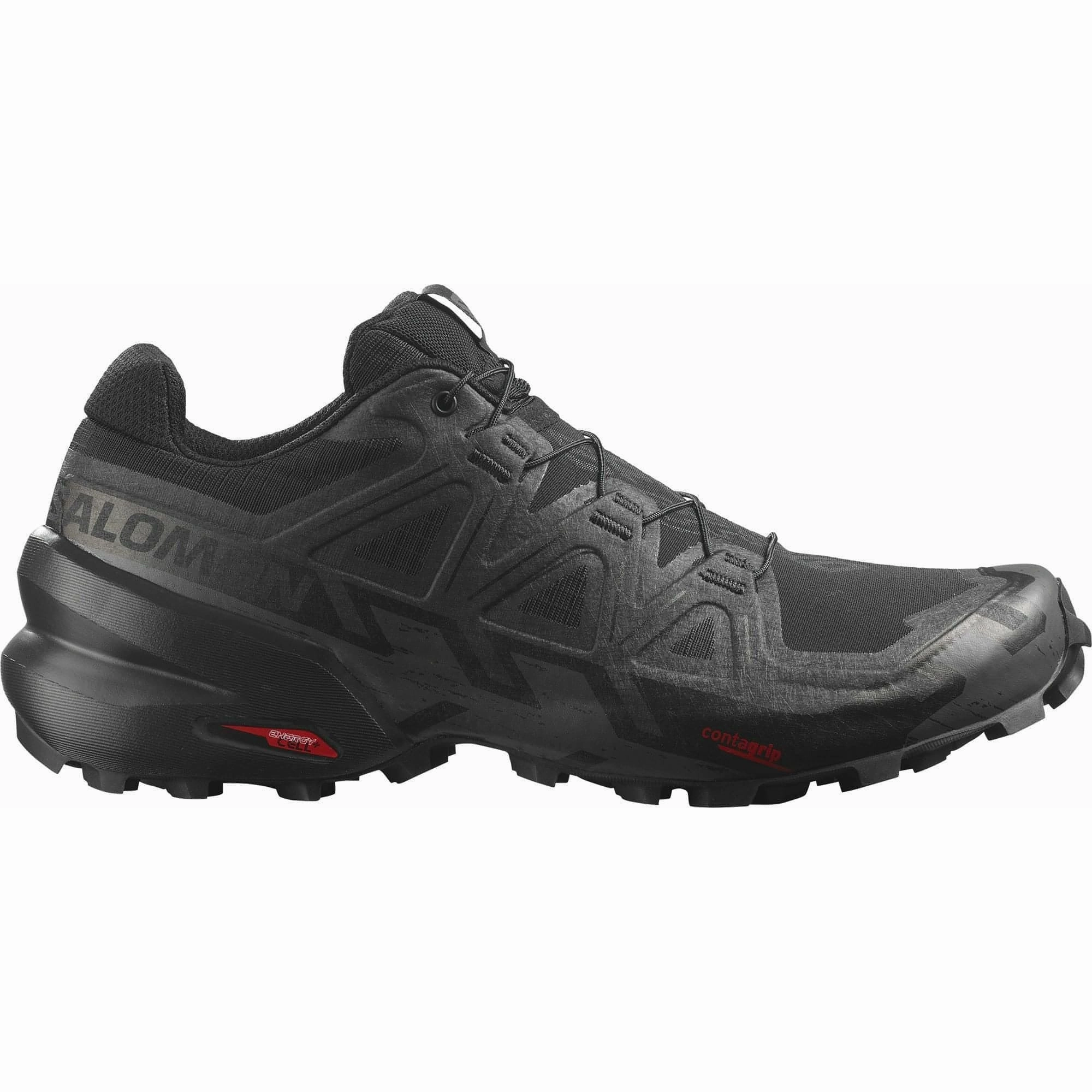 Salomon Speedcross 6 Mens Trail Running Shoes - Black adjustable running shoes Quick Dry Lining
