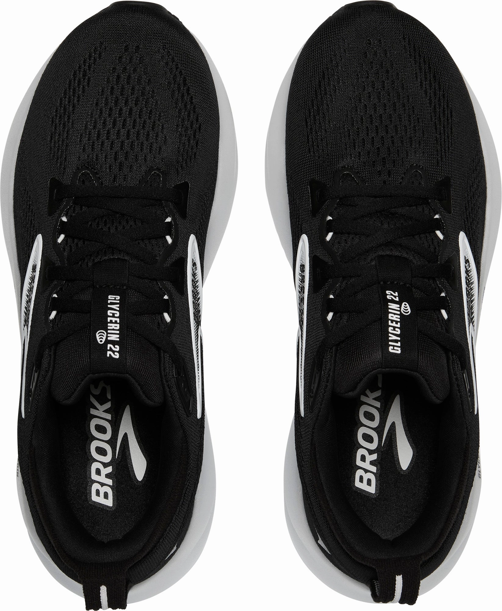 Brooks Glycerin 22 Womens Running Shoes - Black Vaporized Midsole hook - and - loop running option