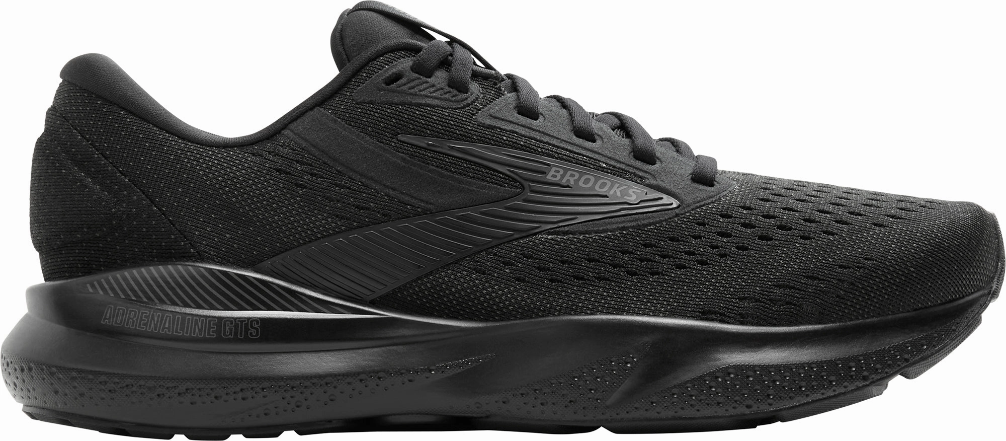 Brooks Adrenaline GTS 24 Mens Running Shoes - Black running with a high - top design running in a suburban area shoes