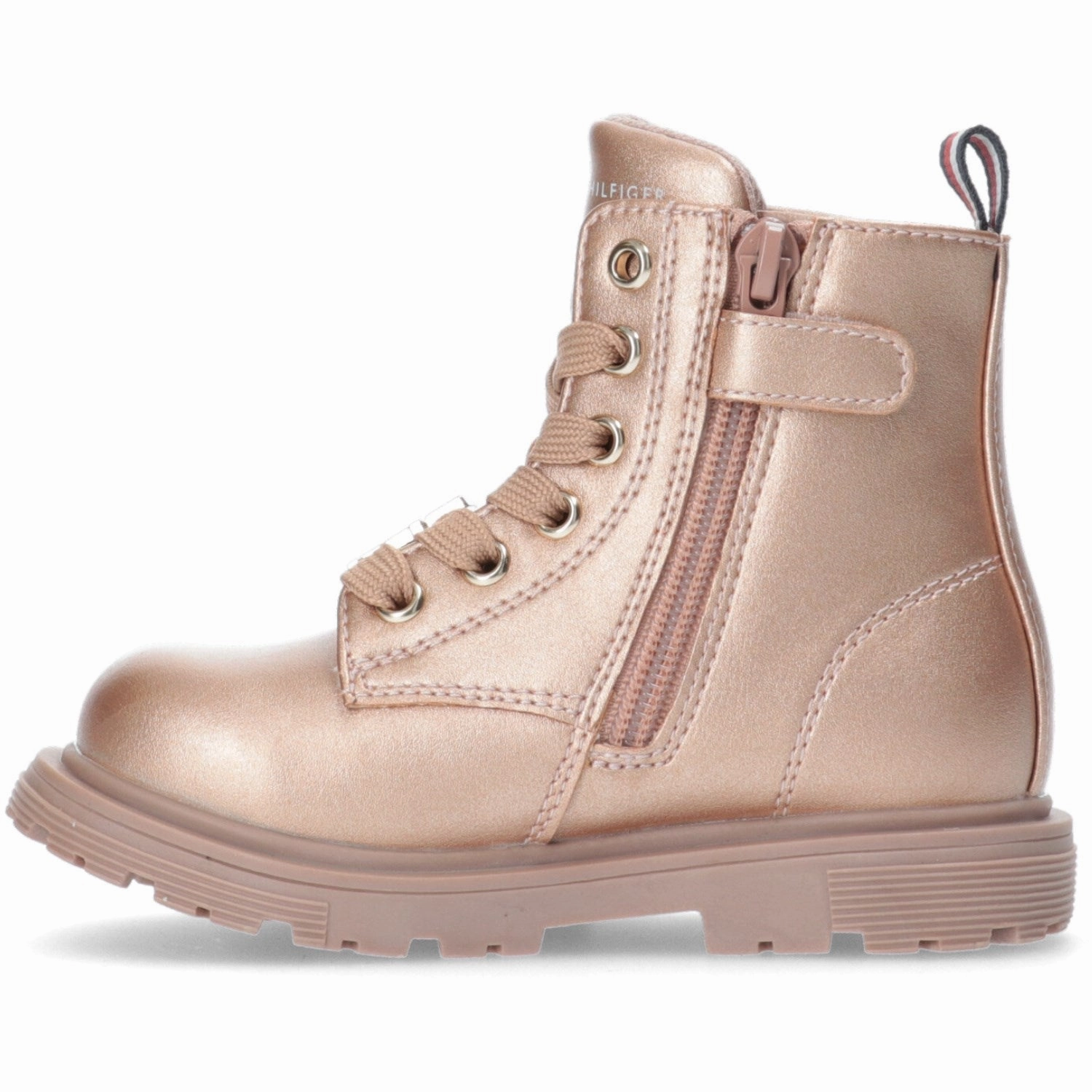 Tommy Hilfiger Rose Gold Lace-Up Bootie Waterproof Adventure Seeker