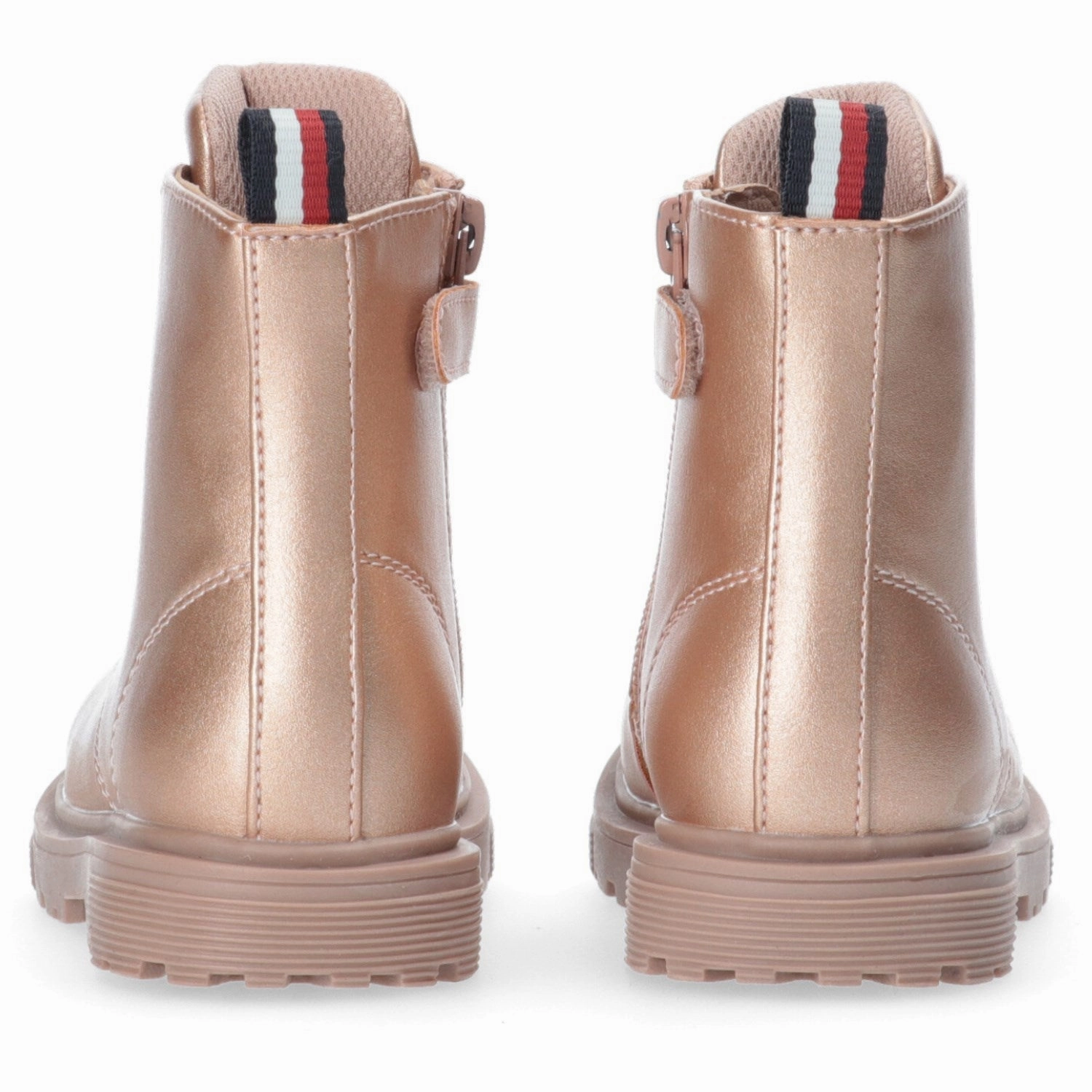 Tommy Hilfiger Rose Gold Lace-Up Bootie Color Pop Energy Return Technology
