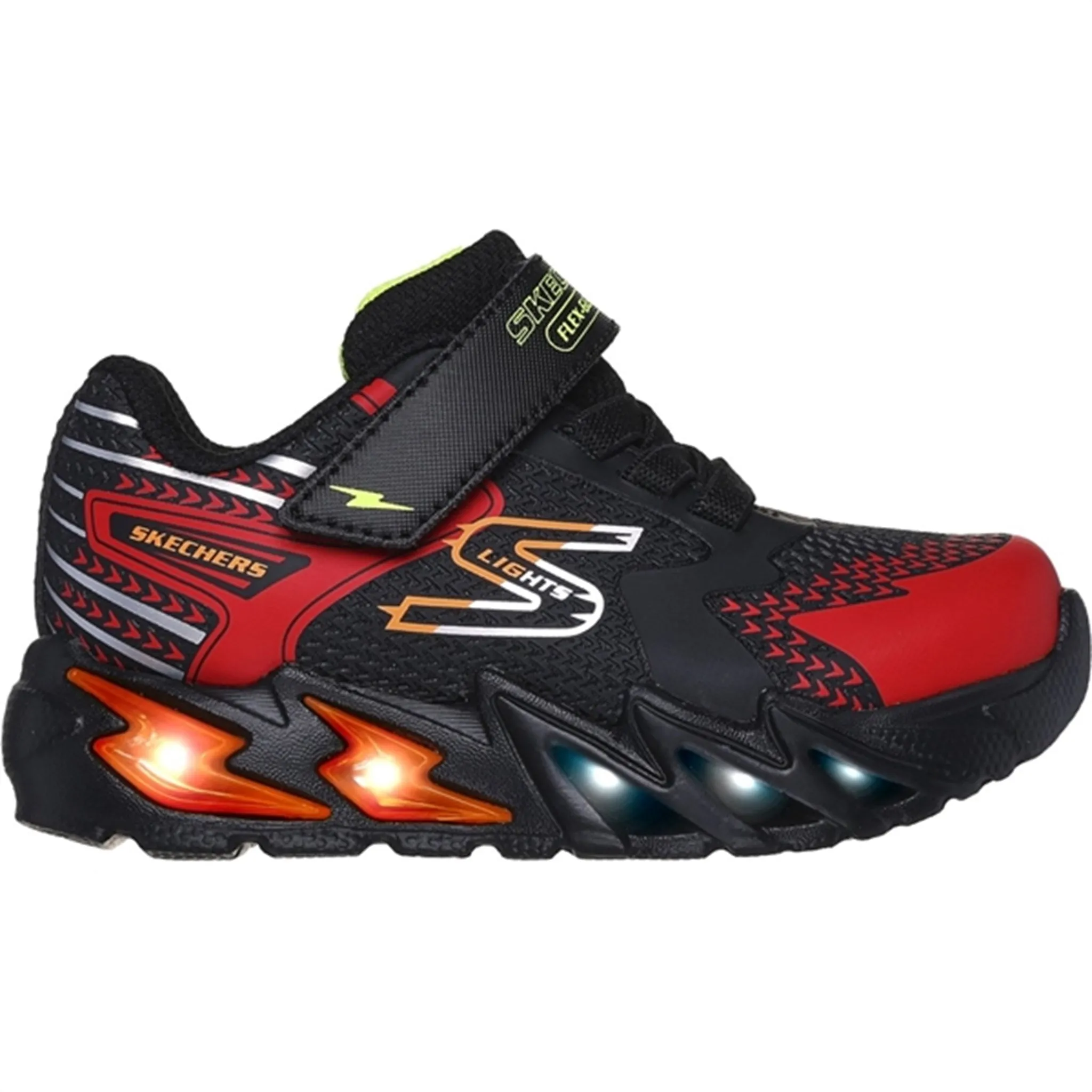 Steady Form Hiking Path Skechers Boys Flex Glow Bolt Sneakers Black Red
