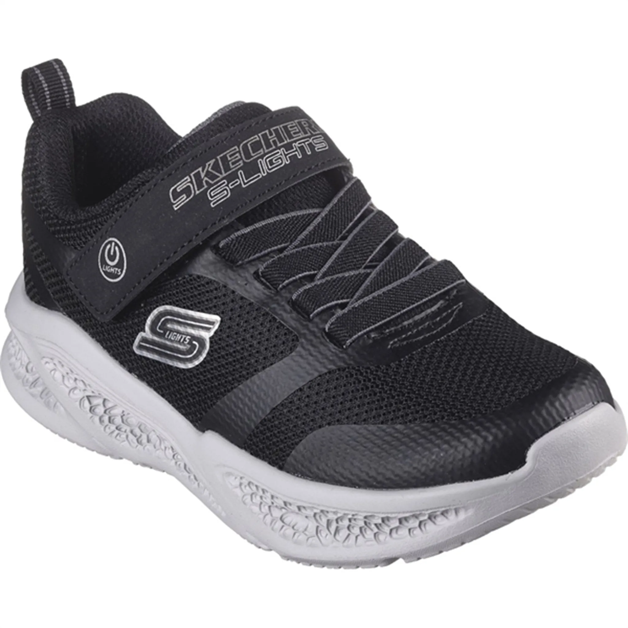 Skechers Boys Skechers Meteor-Lights Sneakers Black Grey Easy Match Chic Fit