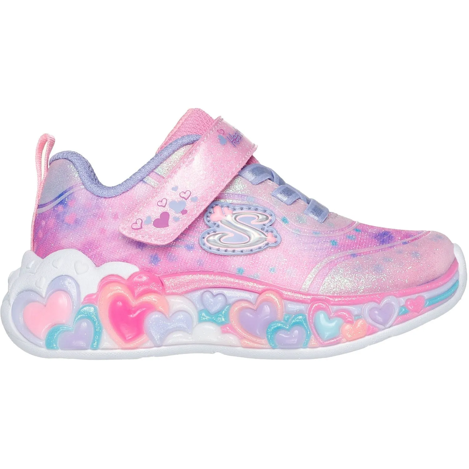 Grip Enhancing Pattern Full-Support Skechers Eternal Heart Lights Sneakers