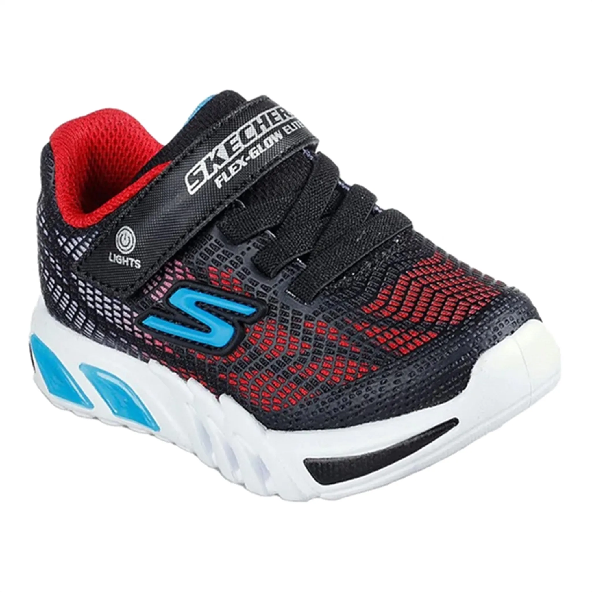 Breathable Perforated Panels Skechers Flex-Glow Elite Sneakers Black Red Blue