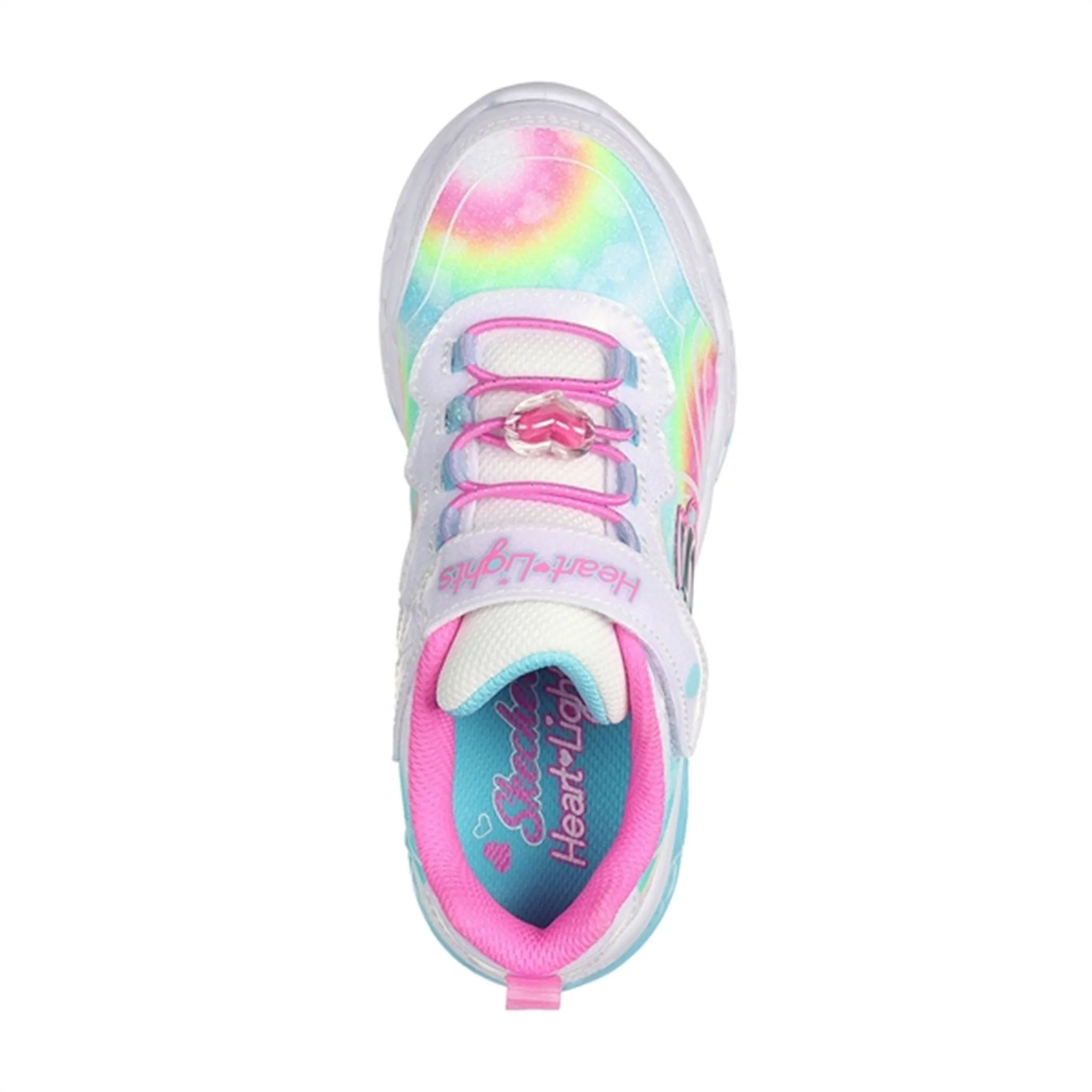 Skechers Flutter Heart Lights Sneakers White Multicolor Padded Collar Structure Optimal flair