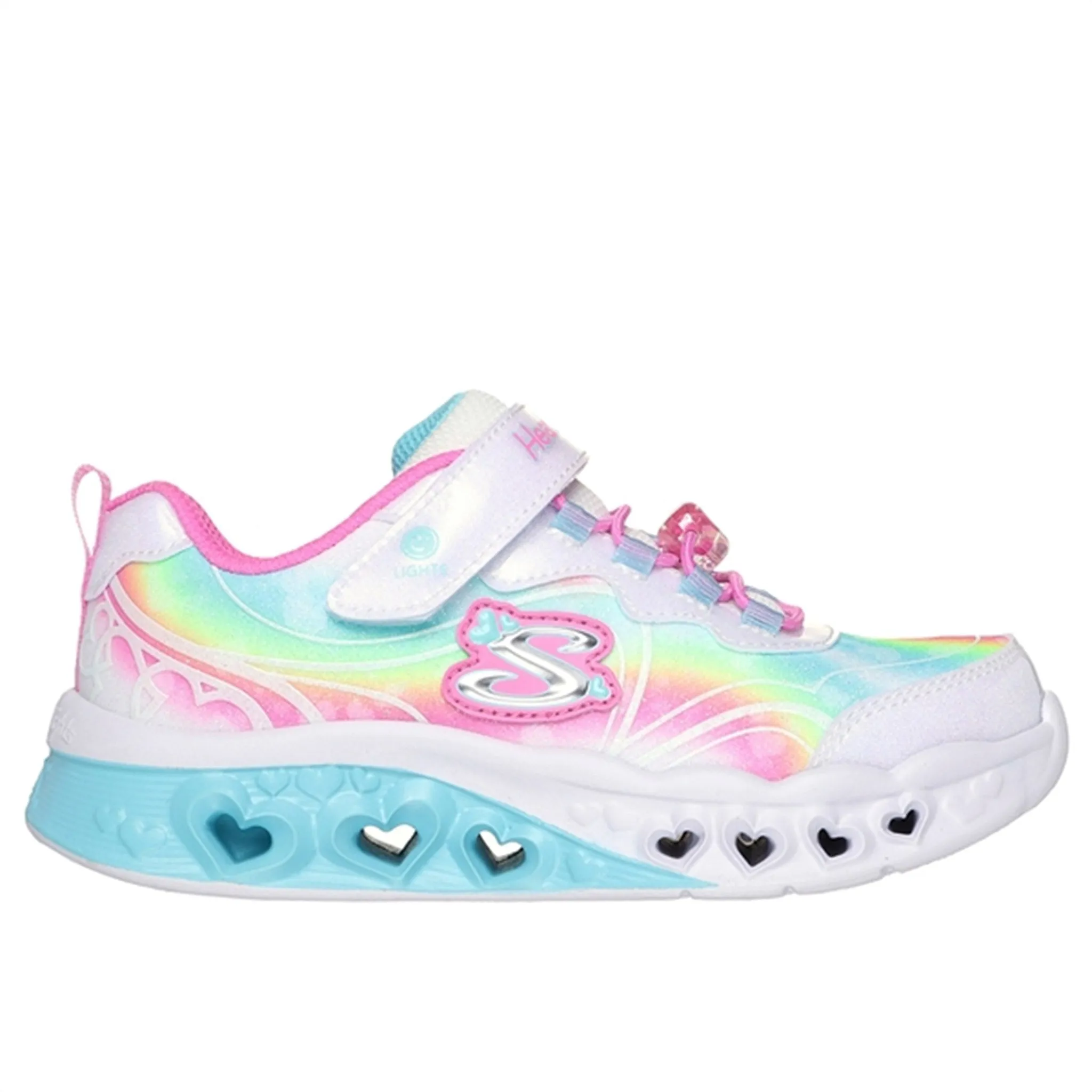 Skechers Flutter Heart Lights Sneakers White Multicolor Sport Utility Knit Fabric Integration