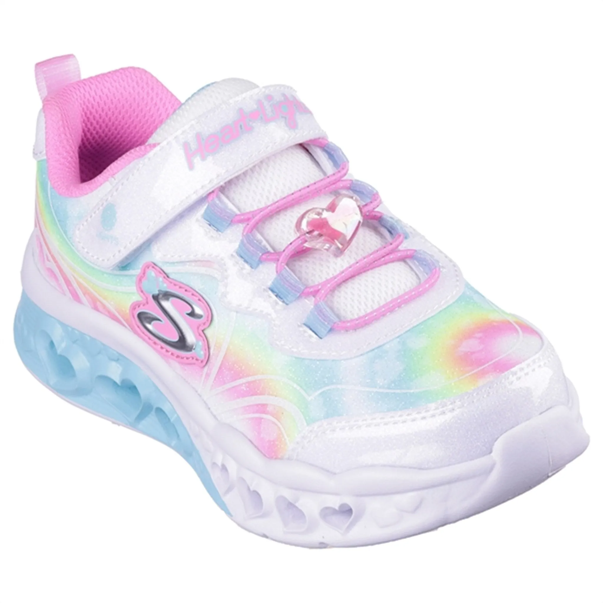 Free Flex Groove Design Skechers Flutter Heart Lights Sneakers White Multicolor