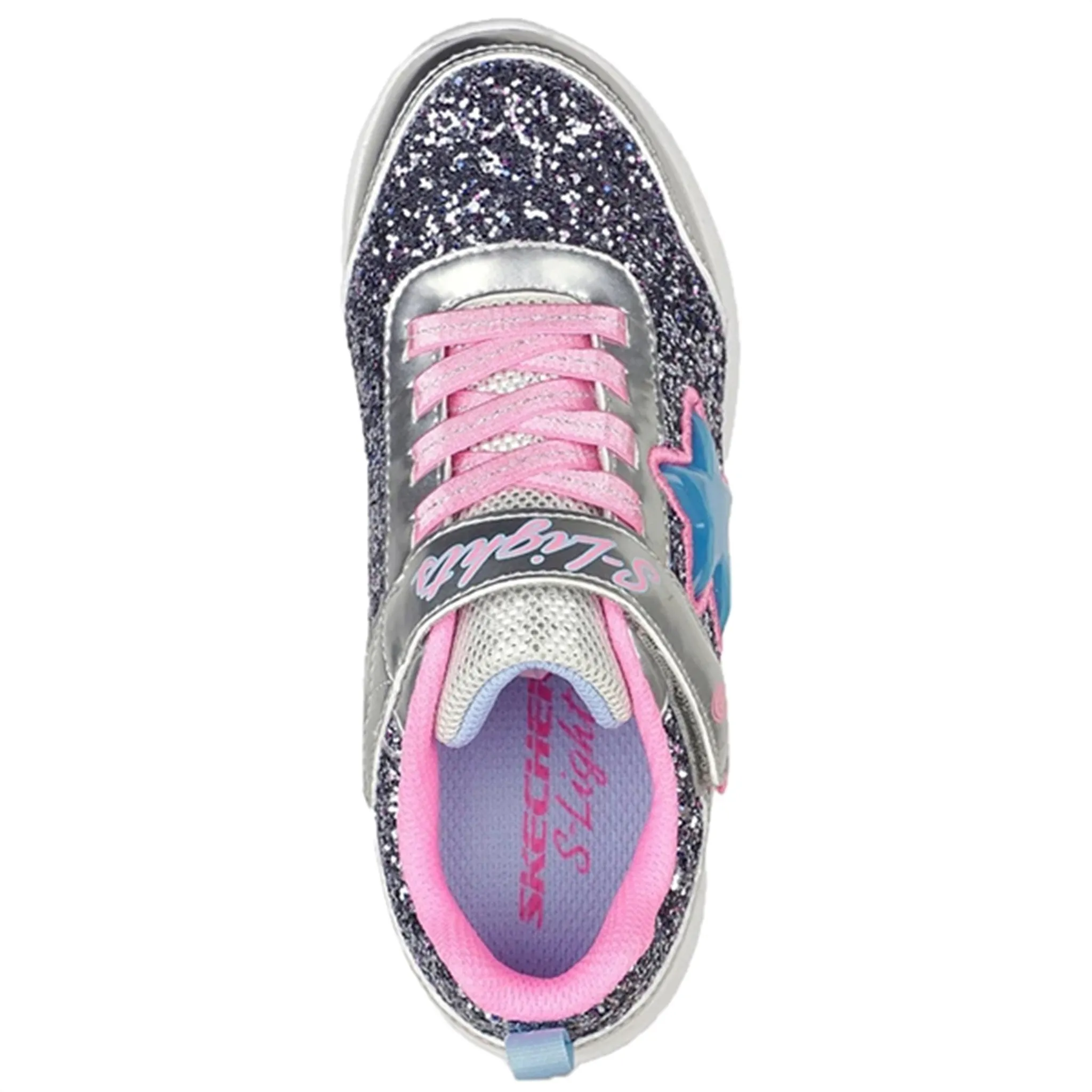 evening walk Skechers Glimmer Knicks Sneakers Starlet Shine Silver Pink