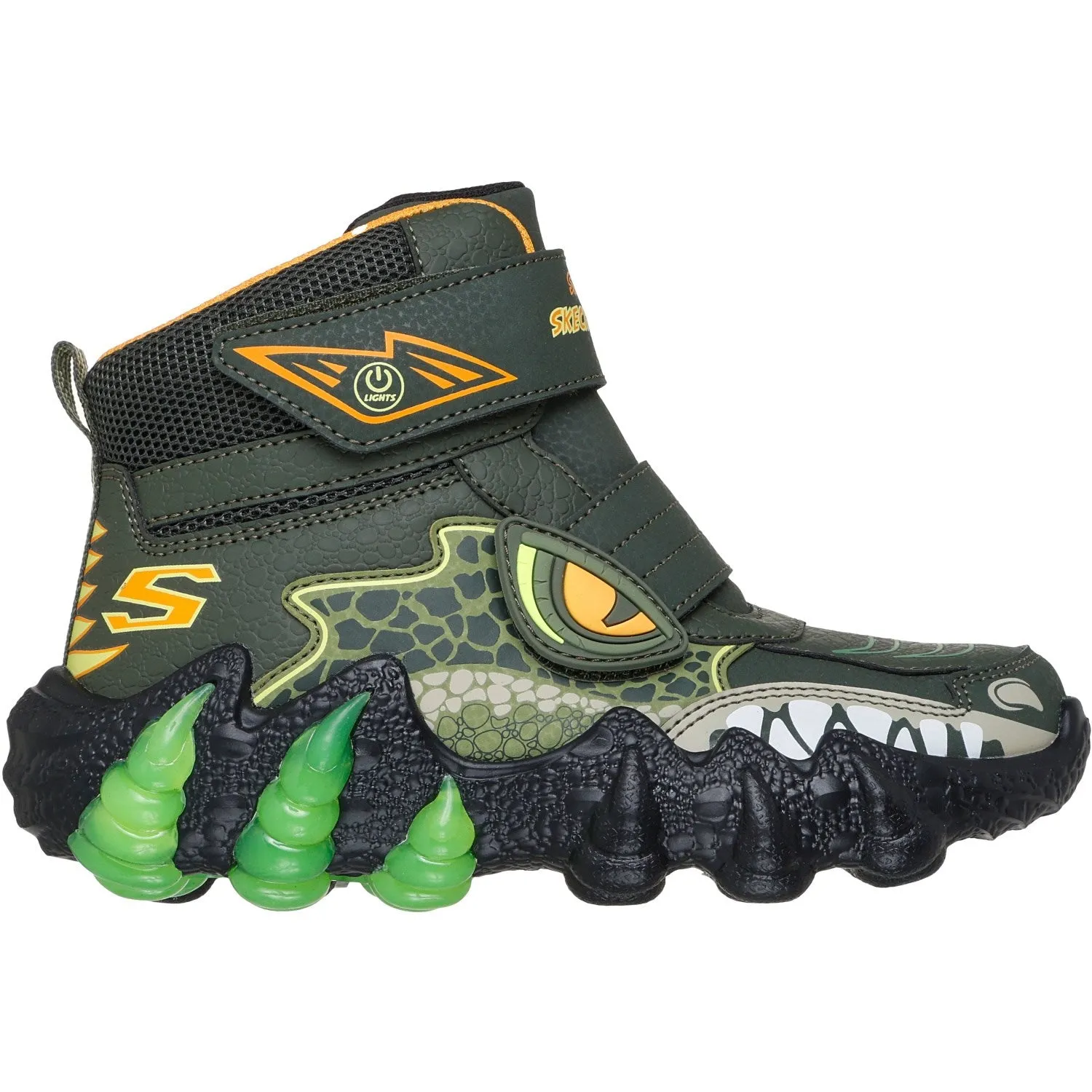 Lace Up Closure Mechanism Skechers Olive Skech-O-Saurus Lights 2.0 A