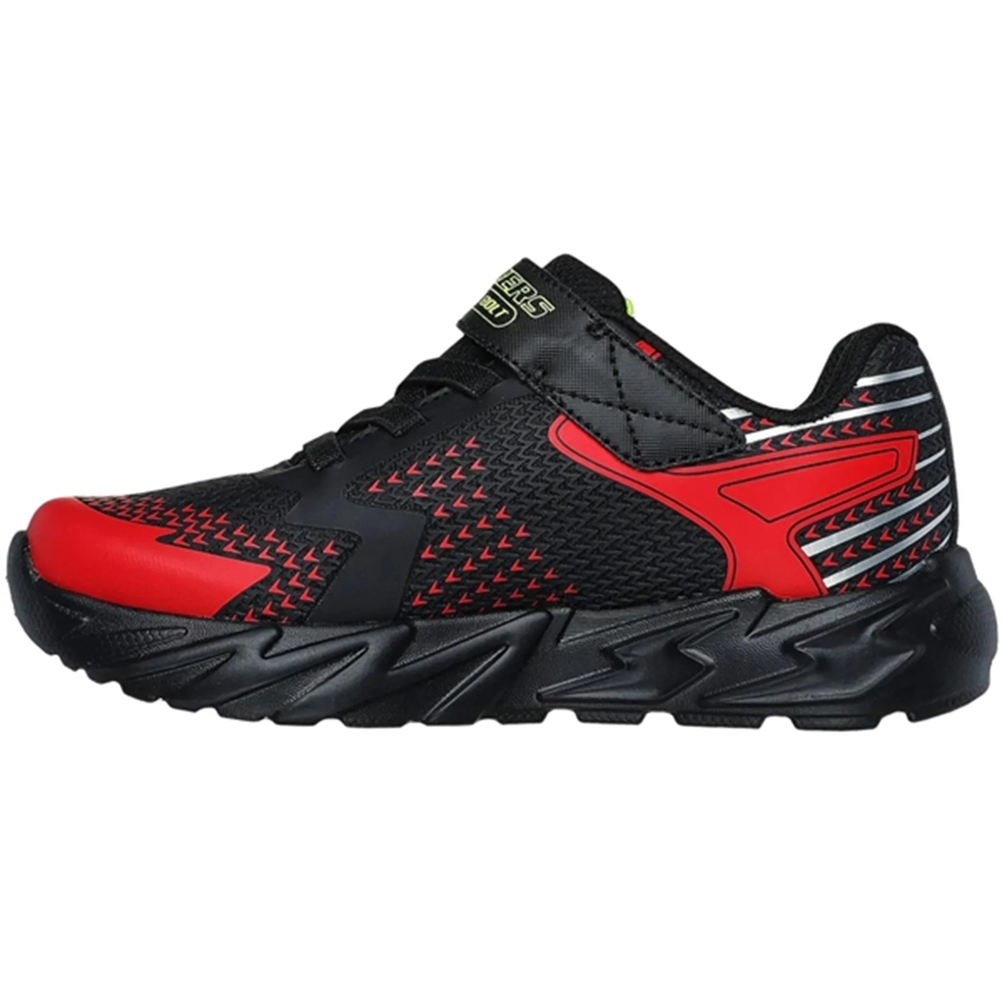Skechers S-Lights Flex Glow Bolt Black Red Style Lovers