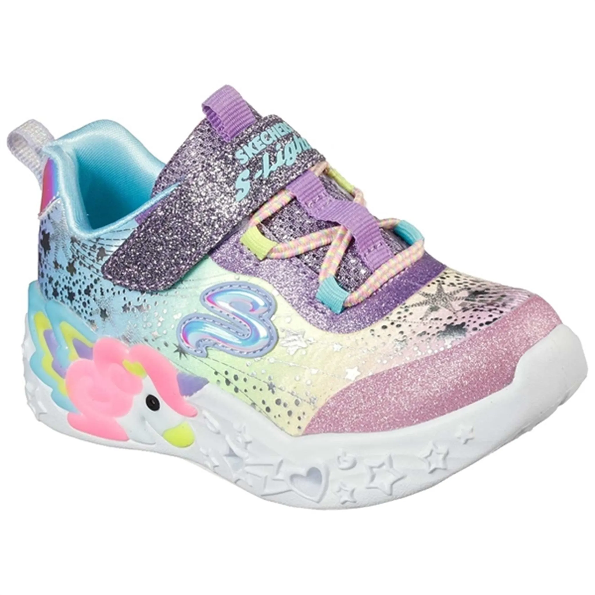 Skechers S-Lights Unicorn Charmer Sneakers Purple Multi Treadmill Optimized