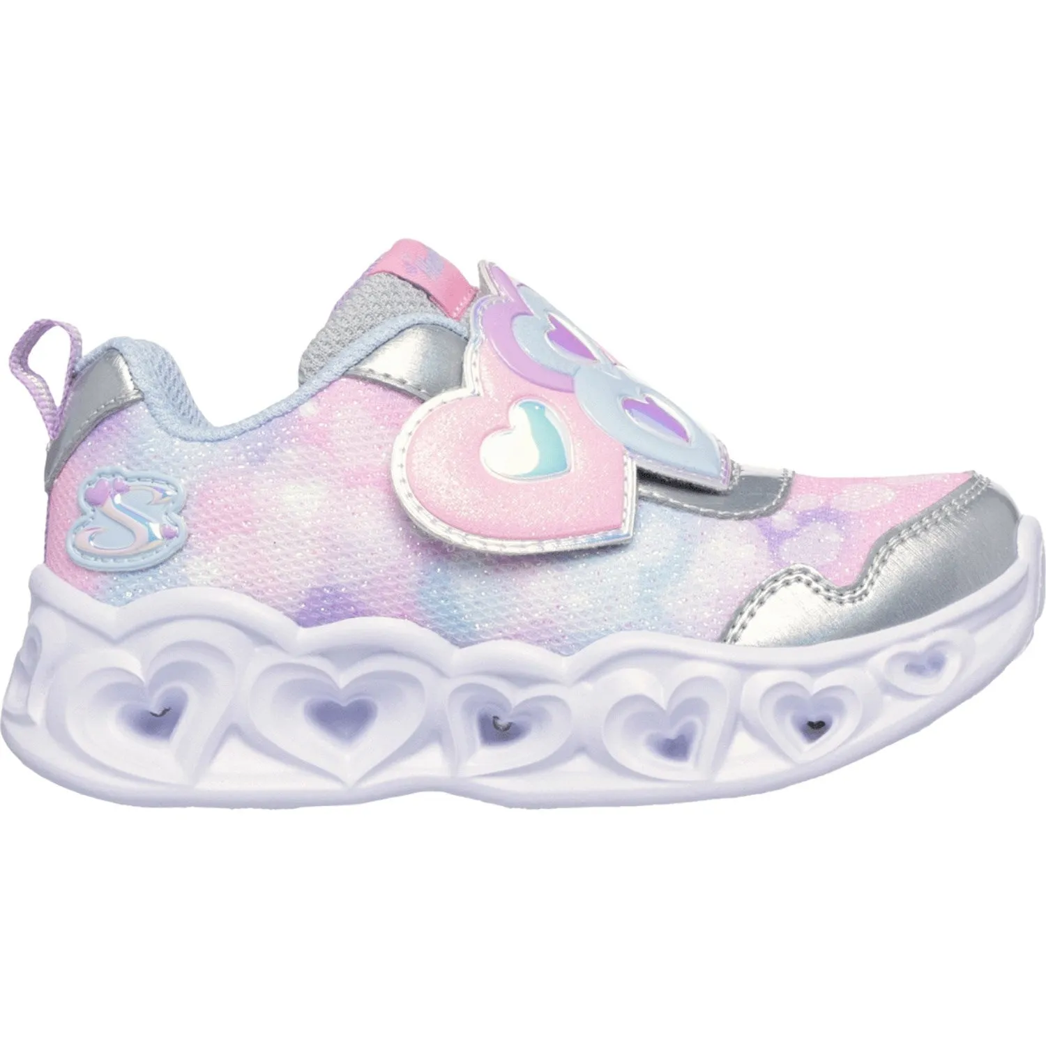 Easy Fit Skechers Silver Heart Lights Lovin Reflection