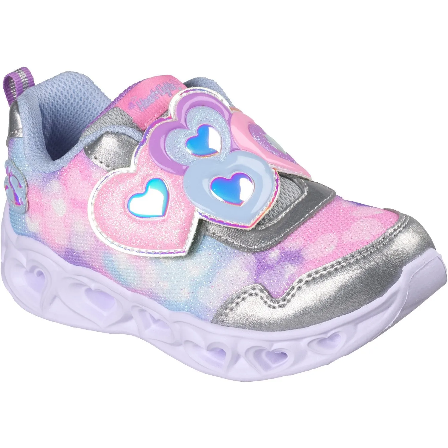 Skechers Silver Heart Lights Lovin Reflection Bend Support
