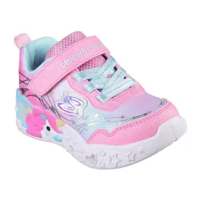 Dual Layer Skechers Unicorn Dreams Ombre Print & Star Shoe Pink Turquoise