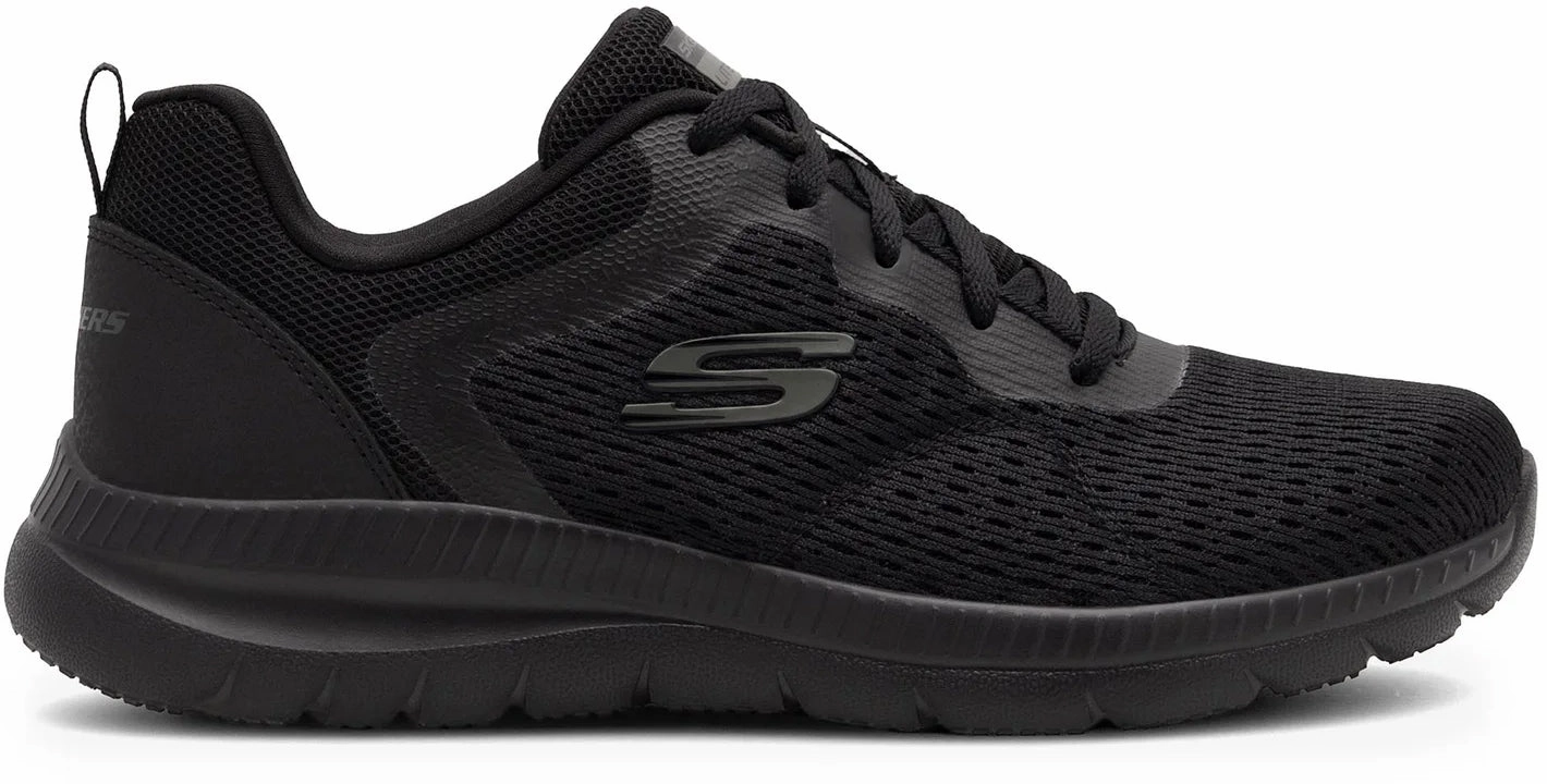 Skechers Bountiful Womens Training Shoes - Black Adjustable Strap Lock Ventilation