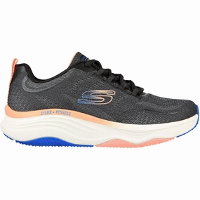 Relax Step Sleek Shape Skechers D'Lux Fitness Womens Training Shoes - Black