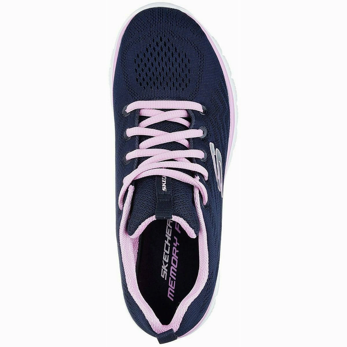 Anti Slip Lacing Skechers Graceful Womens Training Shoes - Navy