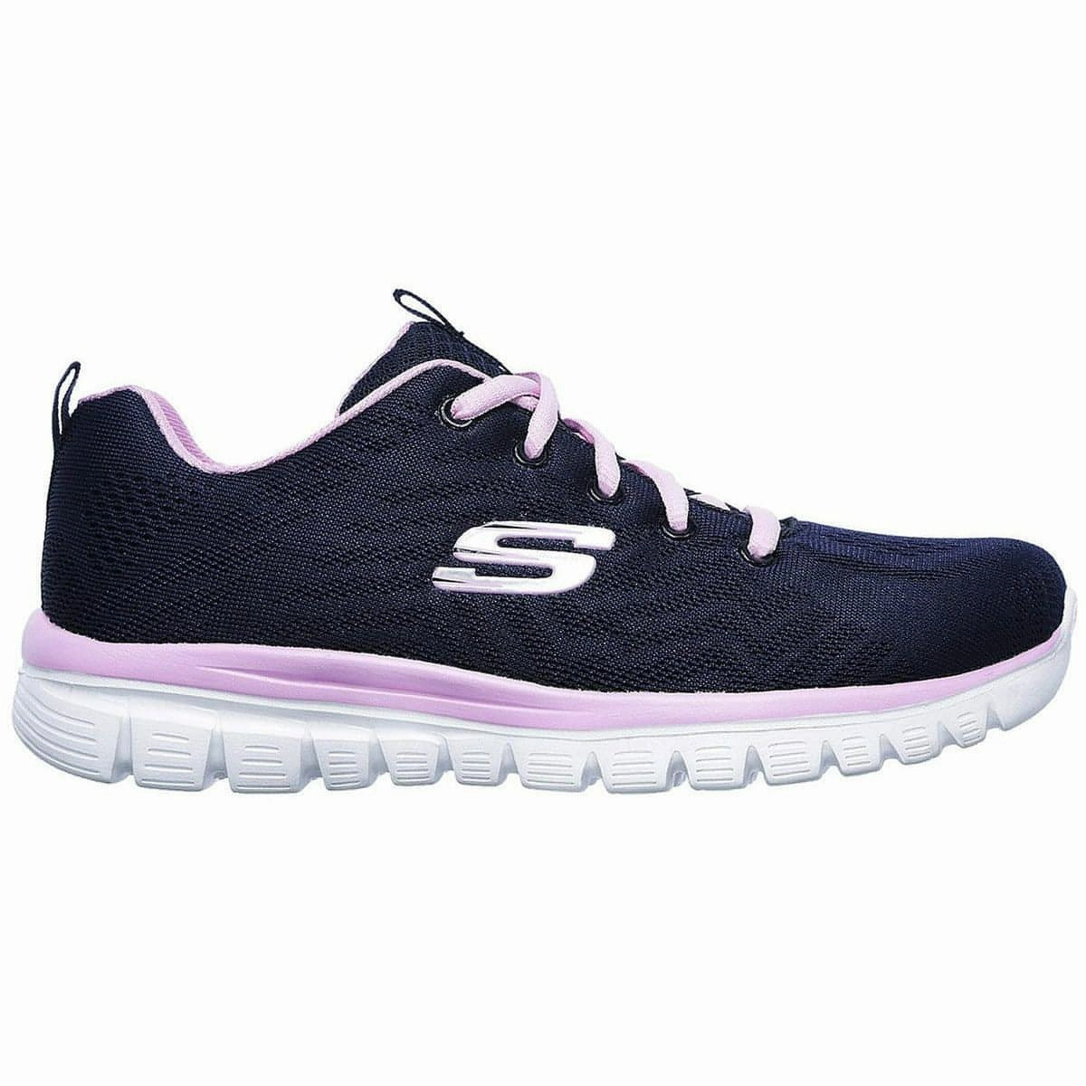 Abrasion Resistant Toe Guard Fashionable Look Skechers Graceful Womens Training Shoes - Navy