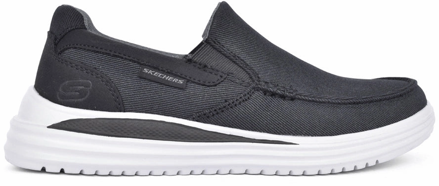 Skechers Proven Suttner Canvas Slip On Mens Walking Shoes - Black hiking material