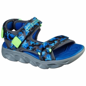 Skechers S-Lights Hypno Splash Sandal Blue/Lime Arch Cushioning Light Fit Sandals