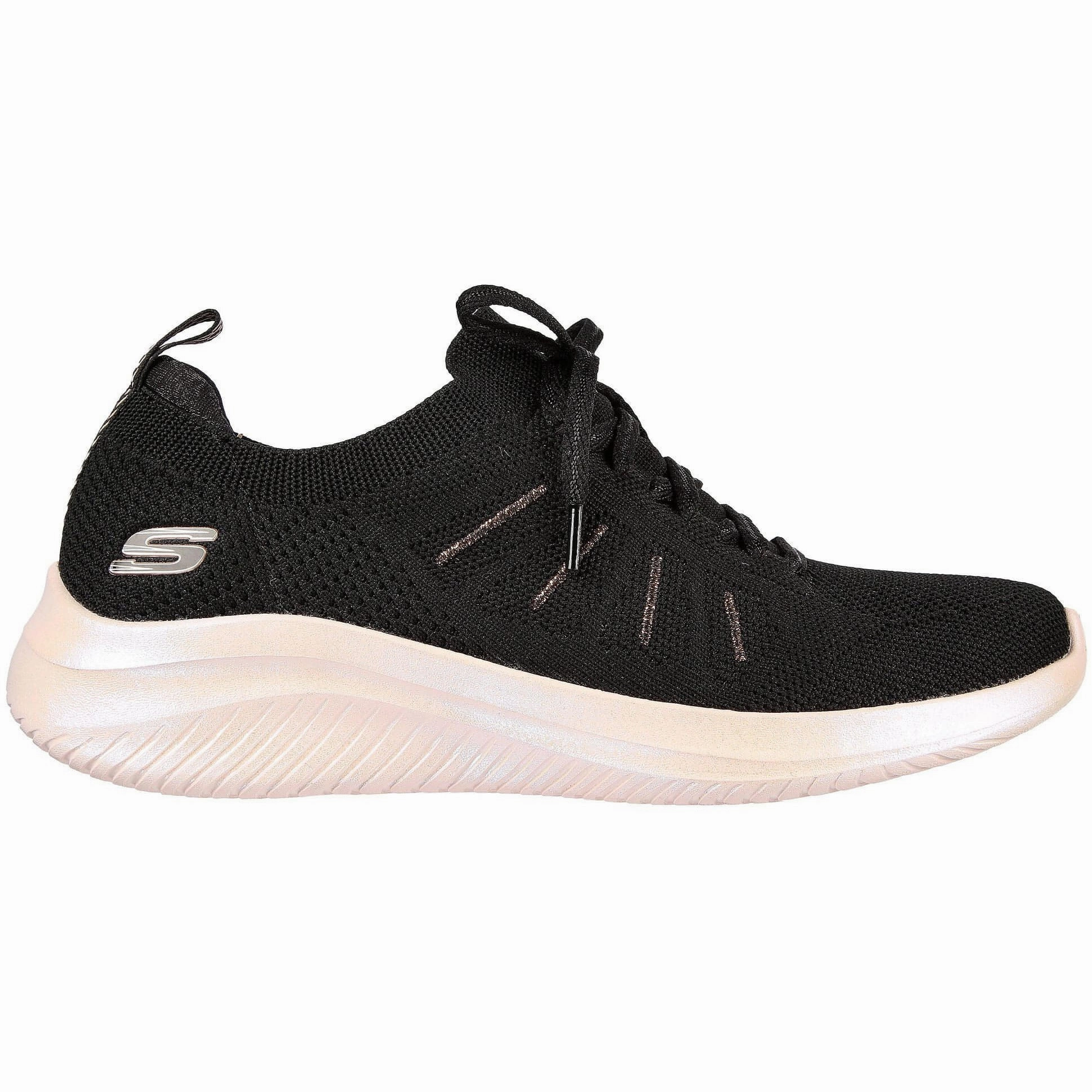 Urban Flex Ultra Cushioned Heel Skechers Ultra Flex 3.0 Glowing Sky Womens Training Shoes - Black