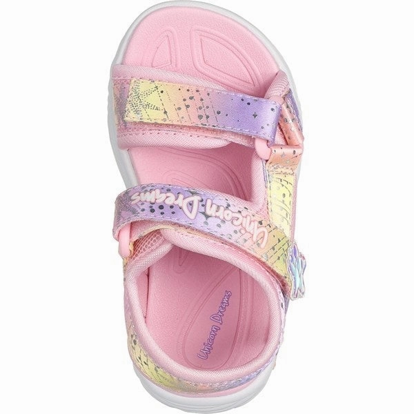 Skechers Unicorn Dreams Sandal Light Pink Multi All-Day Slides Comfort Technology