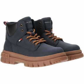 Tommy Hilfiger Blue Lace-Up Bootie Flexible Frame Daily Walks Rugged Built Mountain Hike