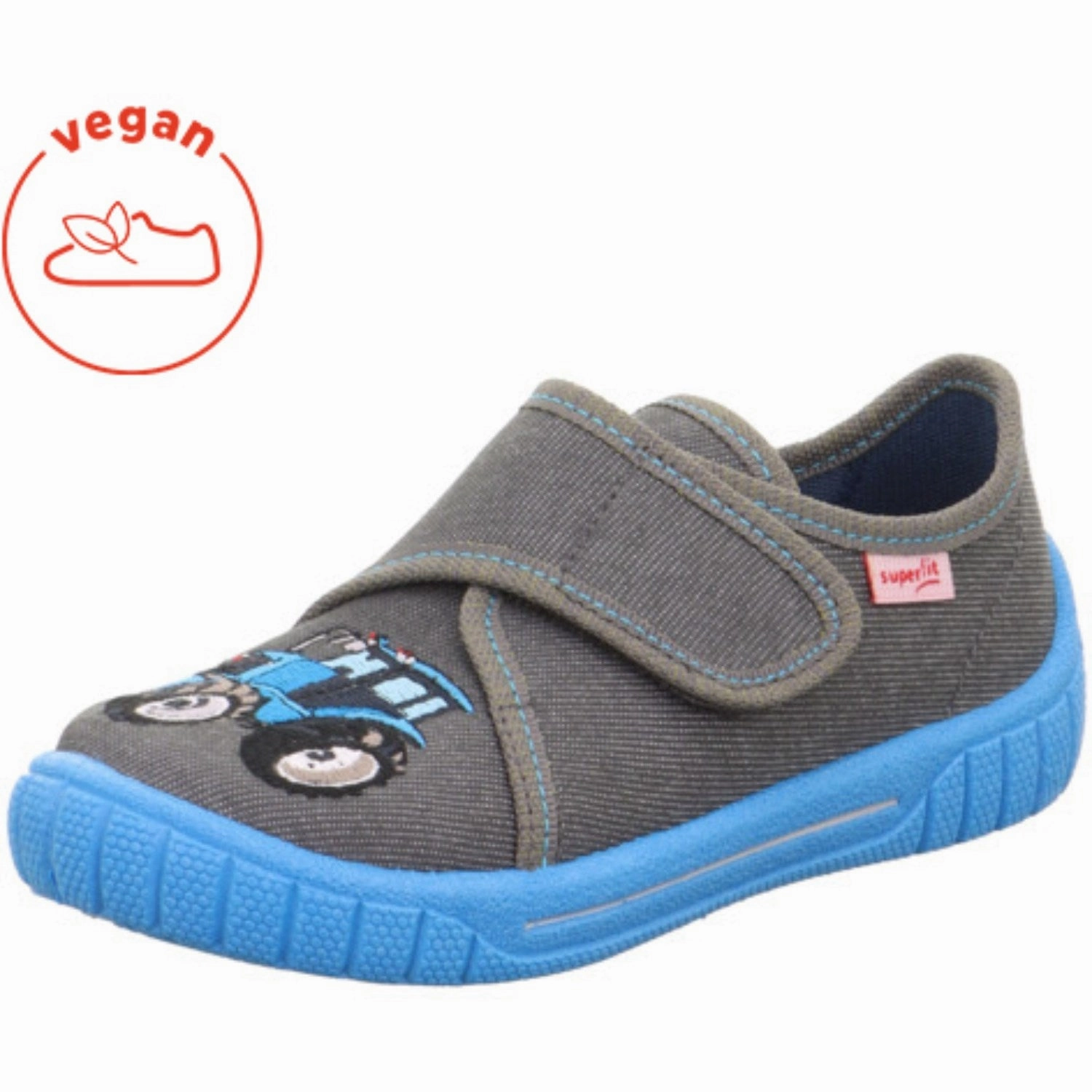 Superfit Grau/Hellblau Bill Hjemmesko Comfortable Tongue Mule Design