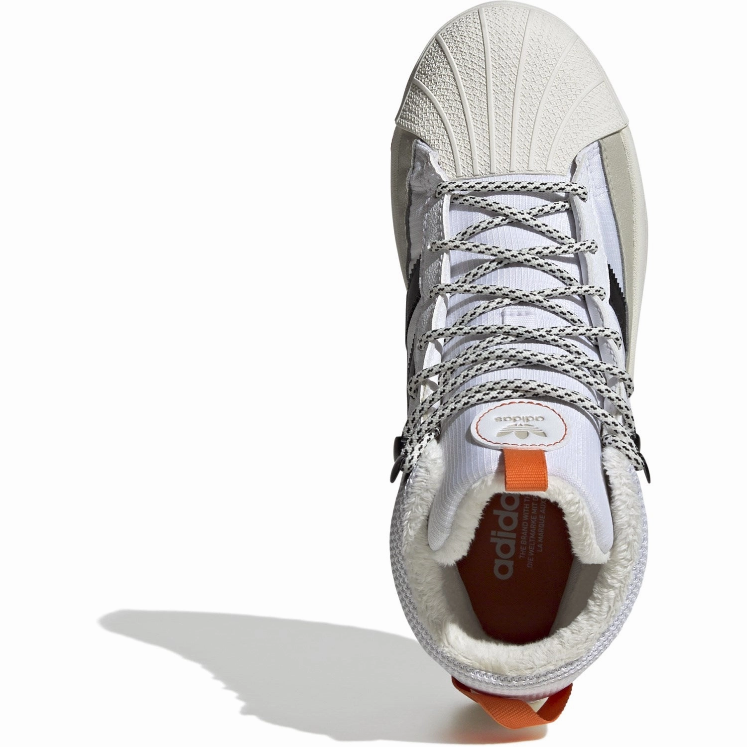 adidas Originals White/Core Black/Putty Grey Superstar Winter Trek J Boots Dust Guard