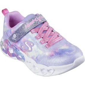 Ventilated Sides Skechers Infinite Heart Lights Cloud Dye Print Sneakers Lavender Multicolor