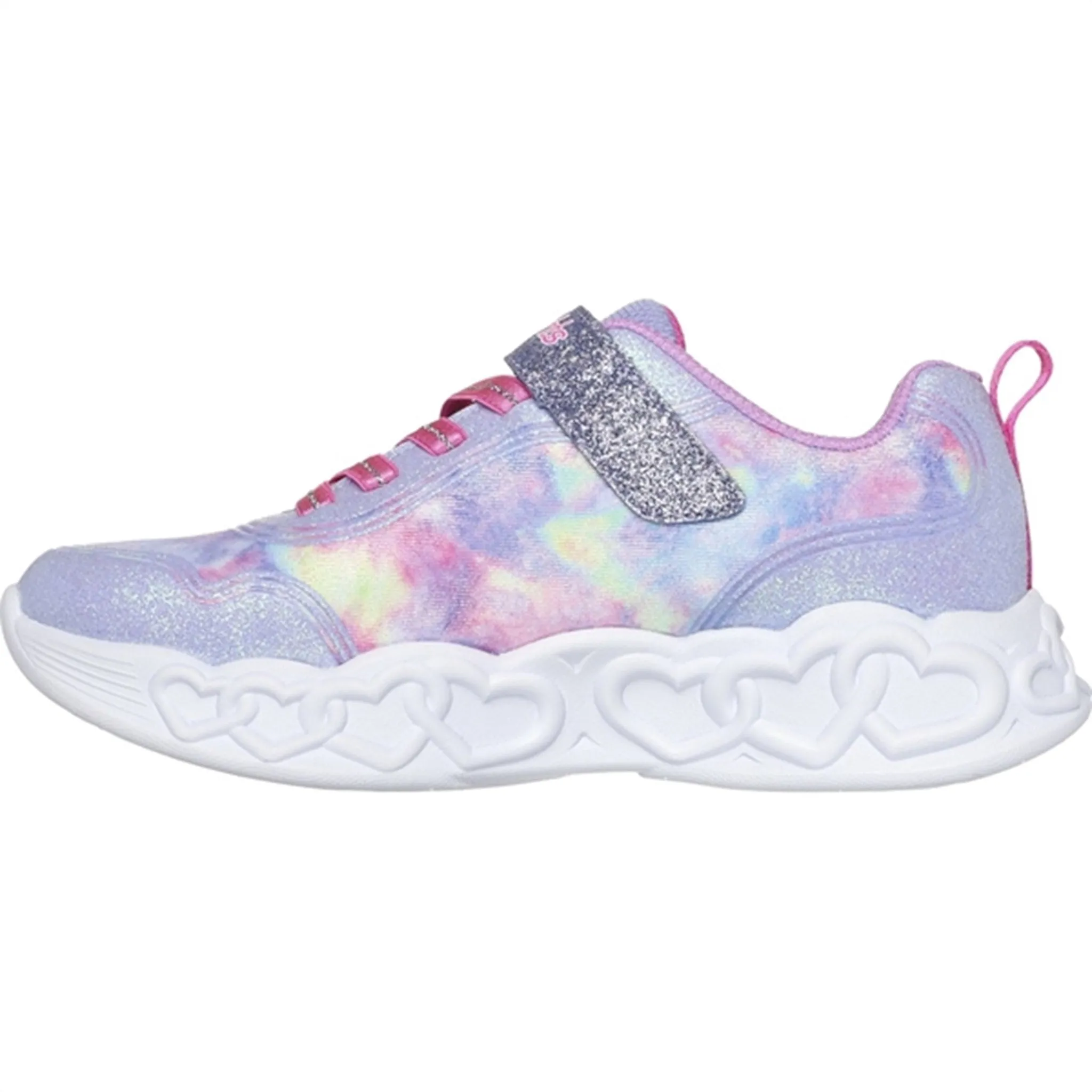 Skechers Infinite Heart Lights Cloud Dye Print Sneakers Lavender Multicolor Minimalist Ride Trekking Fit