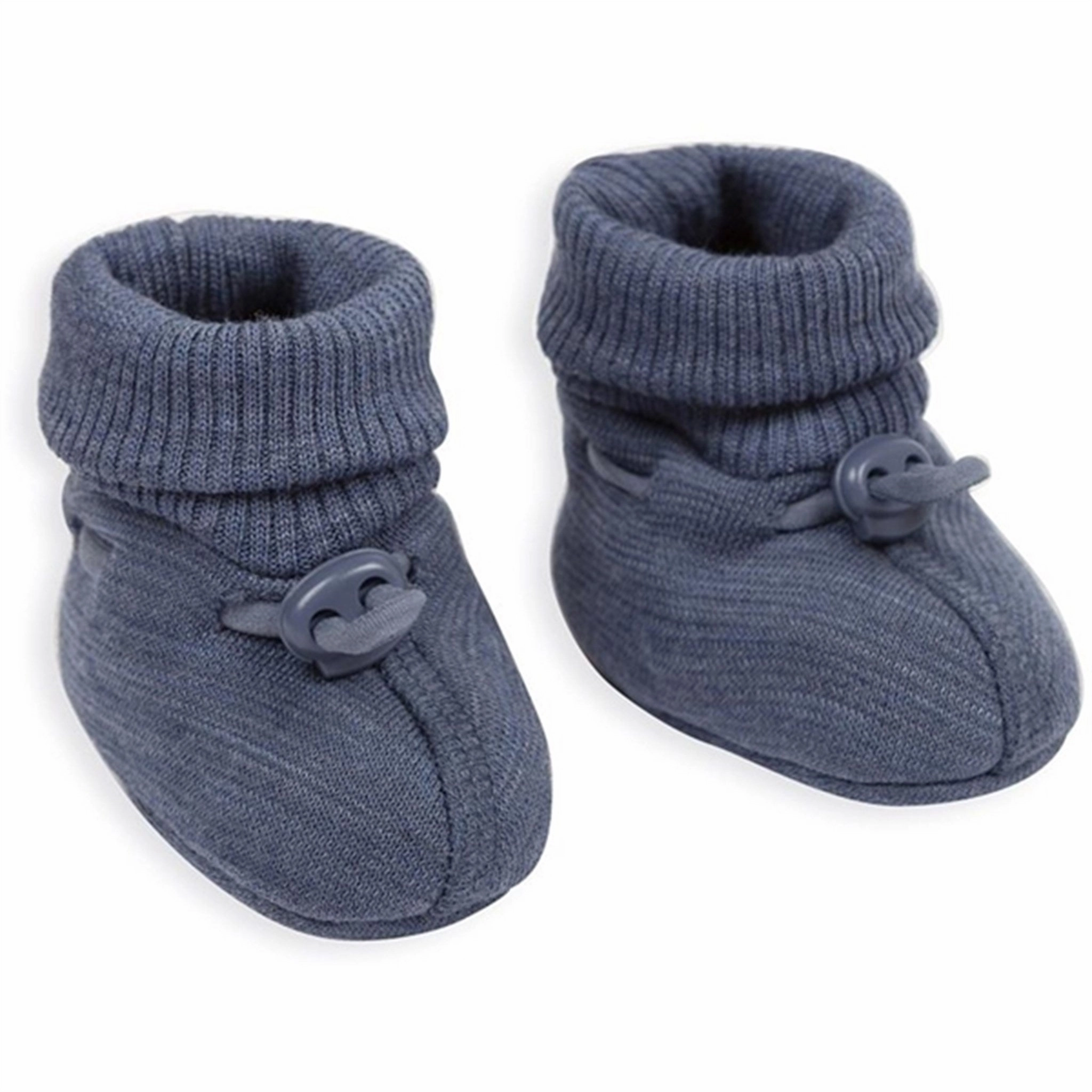 Smallstuff Wool Booties Denim Melange Comfortable Footbed Soft Leather