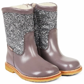 Angulus Tex Boots With Zipper Lavender/Dusty Lavender Glitter buckle
