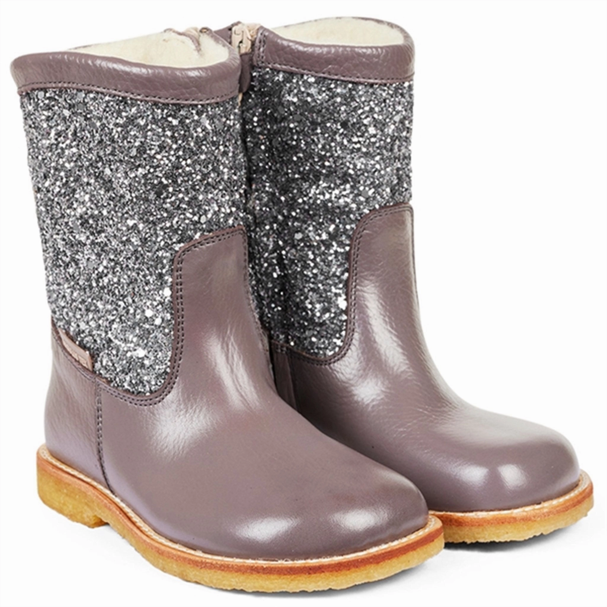 Angulus Tex Boots With Zipper Lavender/Dusty Lavender Glitter Sand Shade City Life