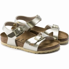 Birkenstock Rio Kids BF Electric Metallic Gold Sandals Sporty Look