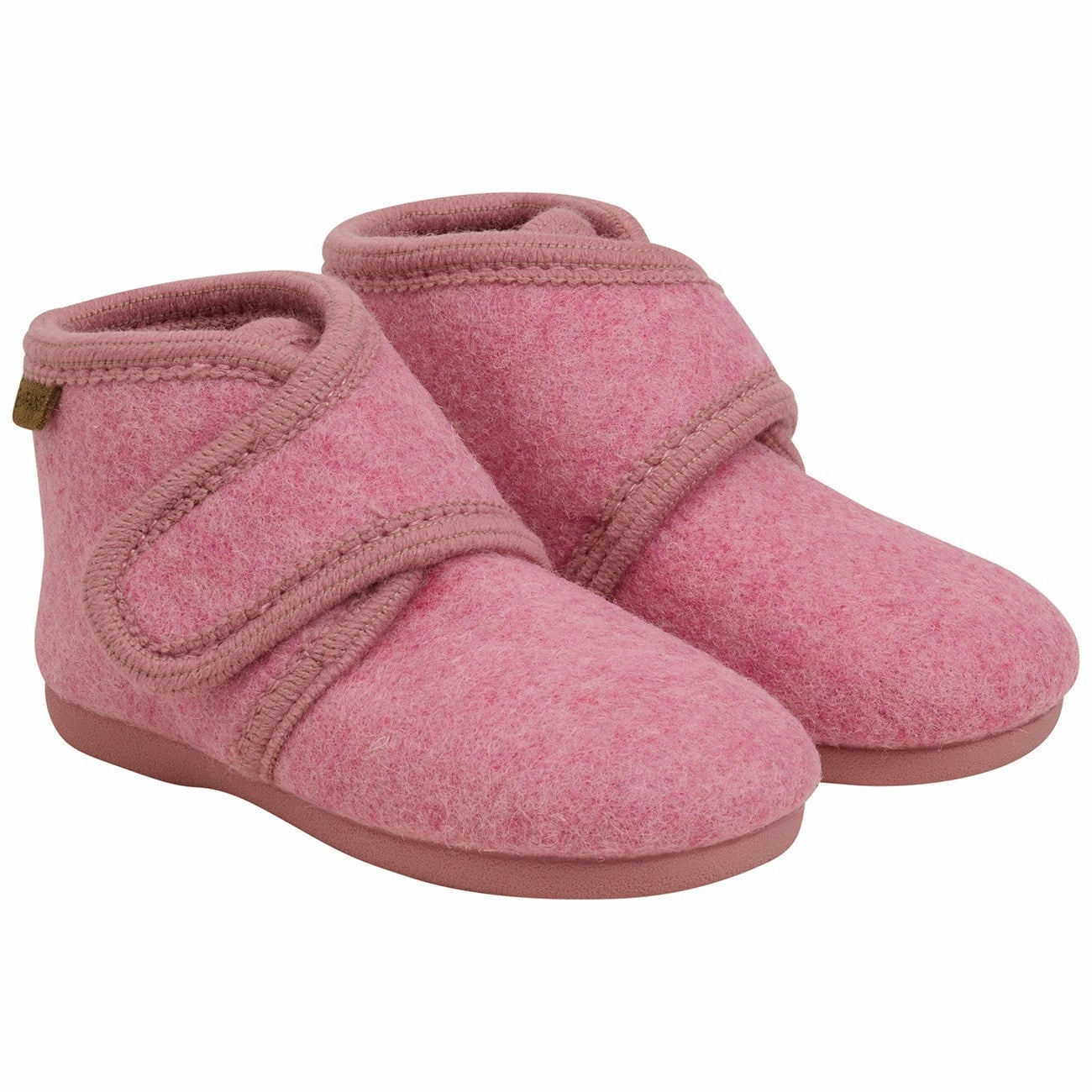 En Fant Wild Rose Wool Booties Velcro Cozy Slip Shoes