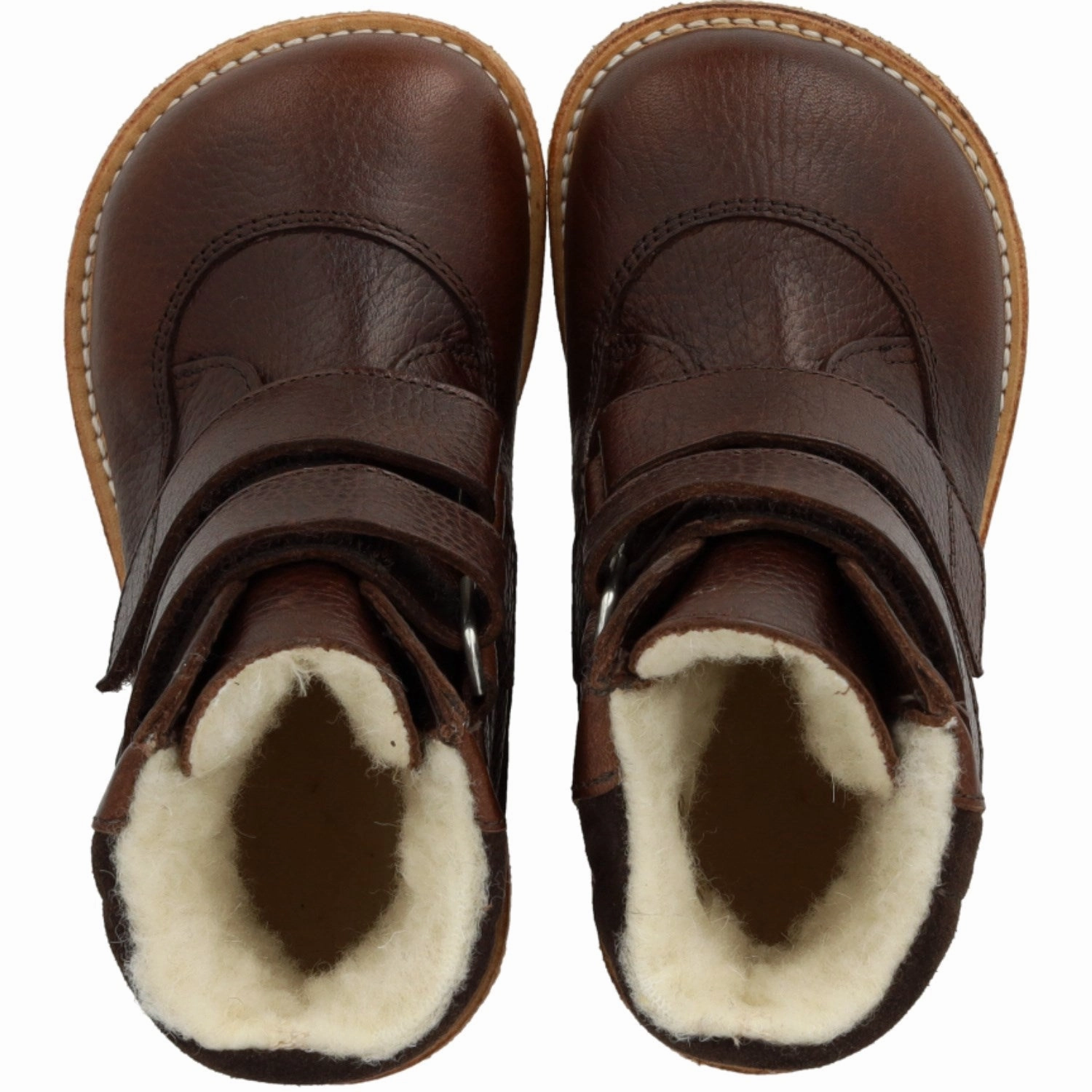 Angulus Dark Brown/Dark Brown TEX Boot with Velcro Closure Winter Comfort High Traction Weather Resistant User