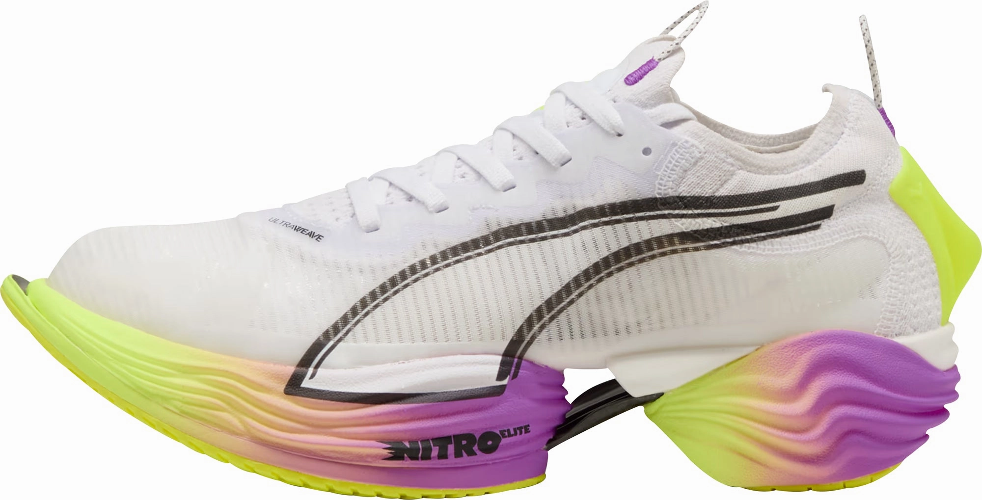 Puma Fast-R Nitro Elite 2 Mens Running Shoes - White stylish sports shoes Flexible Outsole Grooves